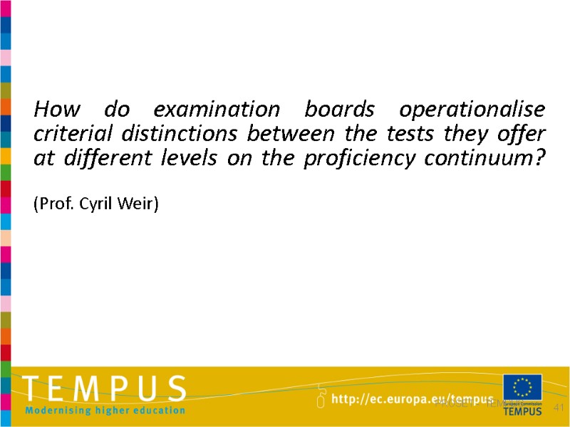How do examination boards operationalise criterial distinctions between the tests they offer at different